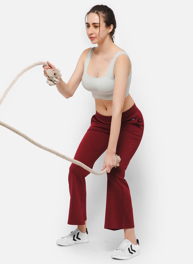 Clovia Comfort Fit Flared Yoga Pants with Side Pockets - Image 2