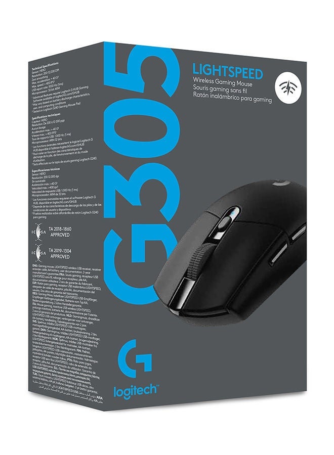 Logitech G305 Lightspeed Wireless Gaming Mouse, HERO Sensor, 12,000 DPI, Lightweight, 6 Programmable Buttons, 250h Battery Life, On-Board Memory, Compatible with PC / Mac Black - Image 2