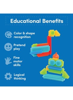 B. Toys Bristle Blocks Battat 50Piece Bristle Block Bucket Stem Building Set  - Image 4
