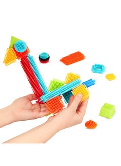 B. Toys Bristle Blocks Battat 50Piece Bristle Block Bucket Stem Building Set  - Image 3