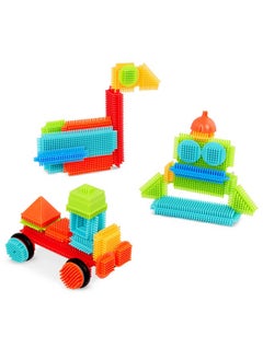 B. Toys Bristle Blocks Battat 50Piece Bristle Block Bucket Stem Building Set  - Image 2