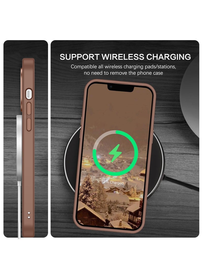 Denx - Matte Magnetic case for iPhone 14 Pro Max , High Grade Drop Protection with Shockproof Strip, Translucent Matte Back Phone Case (Desert Titanium) - Image 1
