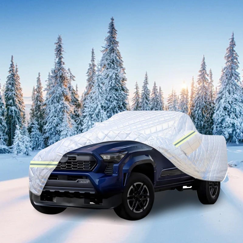 SNKOL 7 Layers Waterproof Heavy Duty Car Covers for Automobiles All Weather Season Anti-Hail UV Protection Snowproof Outdoor 15.4LBS Full Cover Universal Fit SUV 201" to 206" - Image 2