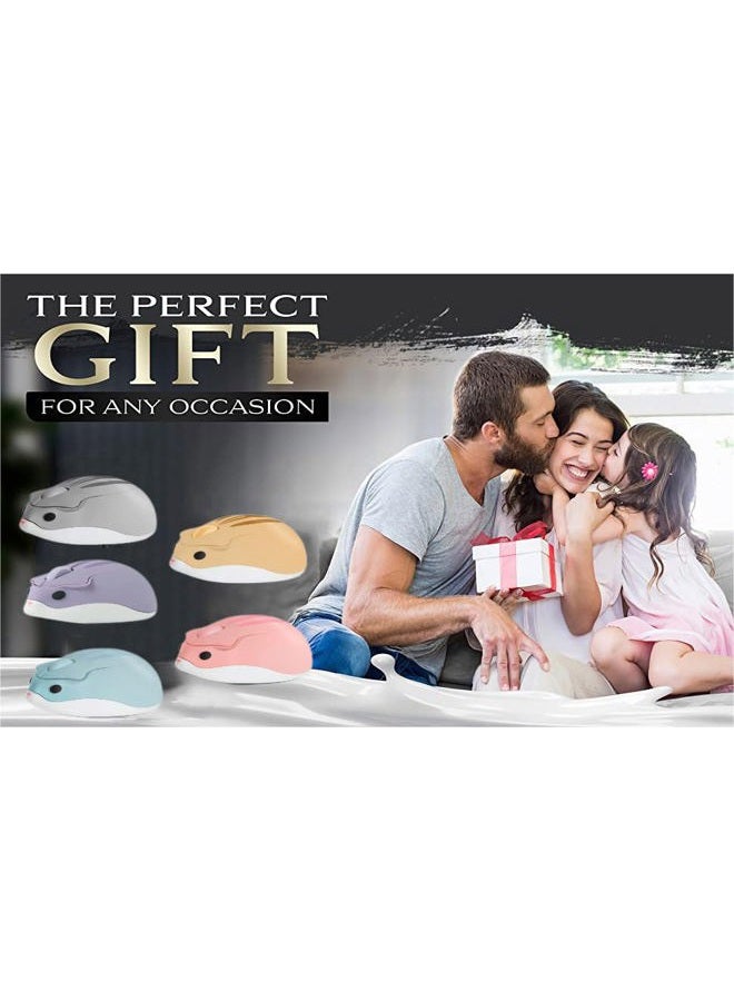 2.4GHz Wireless Mouse Cute Hamster Shape Less Noice Portable Mobile Optical 1200DPI USB Mice Cordless Mouse for PC Laptop Computer Notebook MacBook Kids Girl Gift (Purple) - Image 2