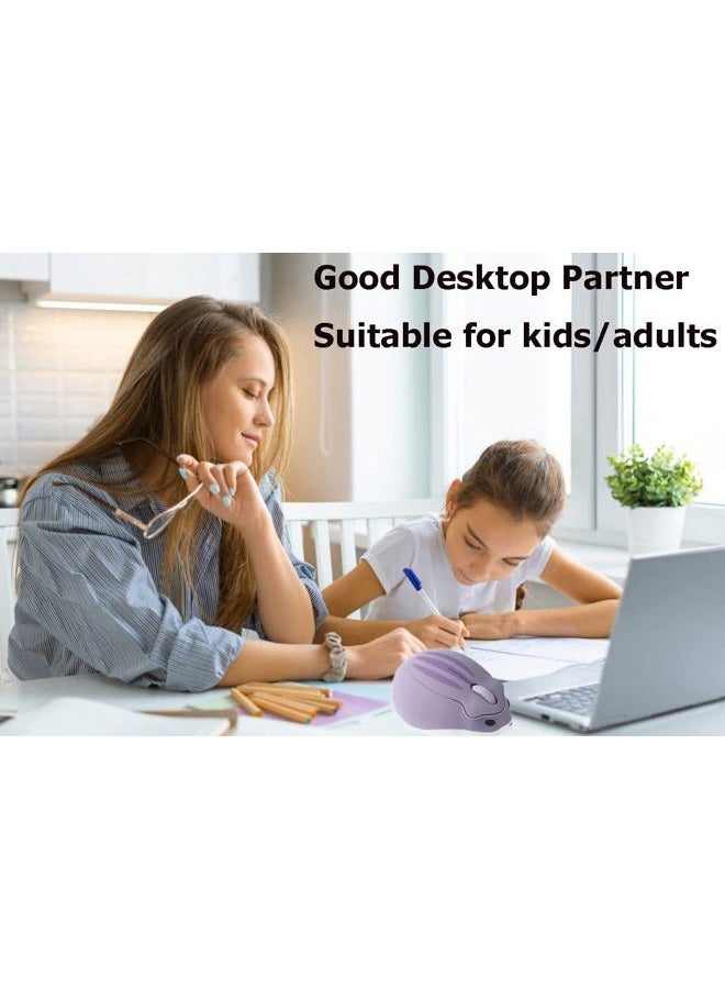2.4GHz Wireless Mouse Cute Hamster Shape Less Noice Portable Mobile Optical 1200DPI USB Mice Cordless Mouse for PC Laptop Computer Notebook MacBook Kids Girl Gift (Purple) - Image 3