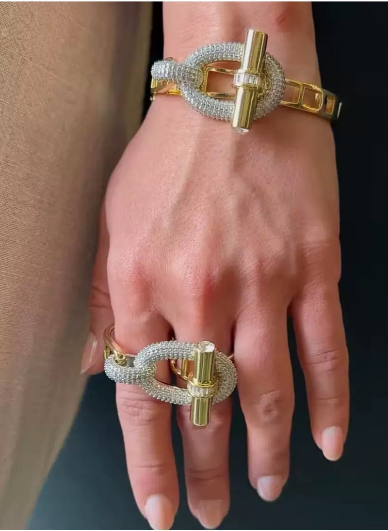 Generic - Elegant Luxury Copper and Zircon Ring,Sophisticated and Stylish - Image 1
