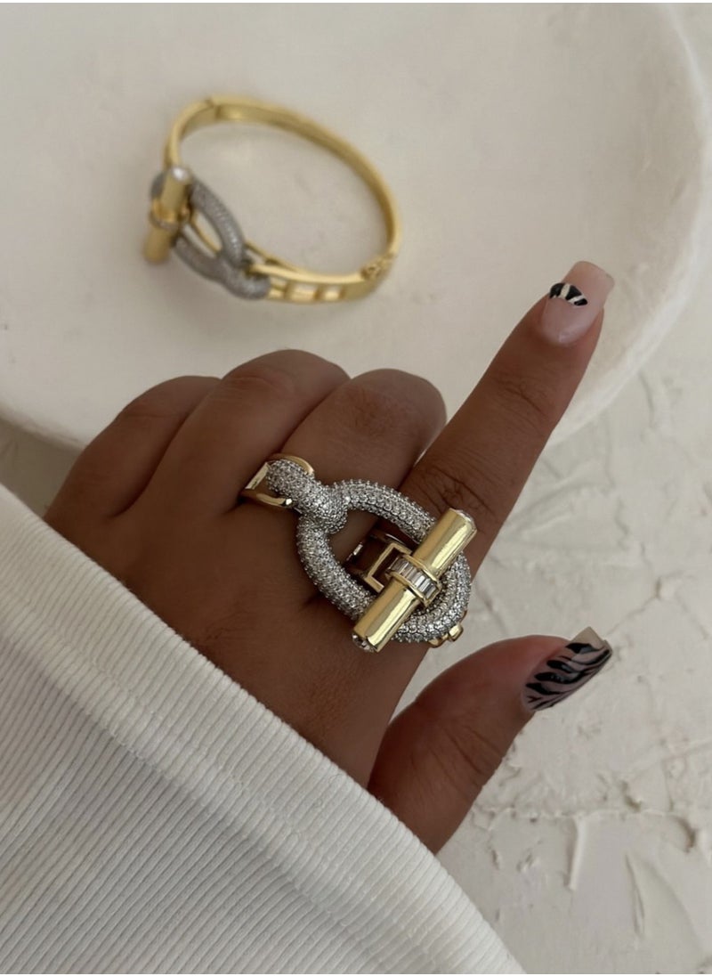 Generic - Elegant Luxury Copper and Zircon Ring,Sophisticated and Stylish - Image 1