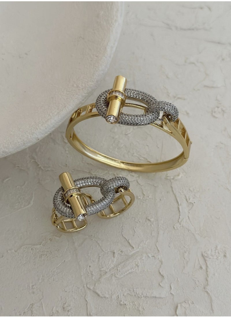 Generic - Elegant Luxury Copper and Zircon Ring,Sophisticated and Stylish - Image 1
