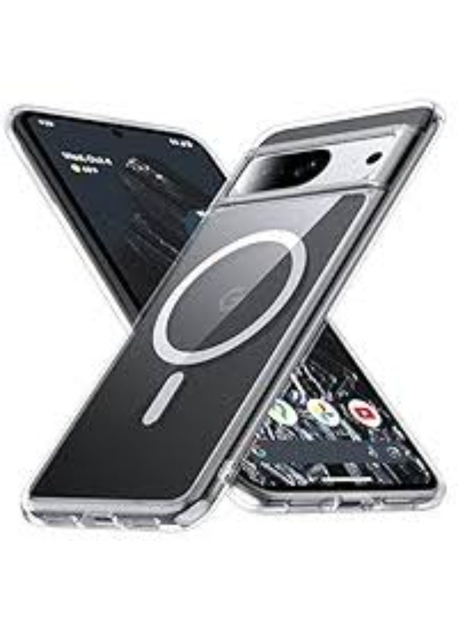 For Google Pixel 8 Case Compatible with MagSafe, Translucent Matte Anti-Fingerprint Military Shockproof Slim Case with Soft Silicone Bumper for Pixel 8 Cover 6.2”