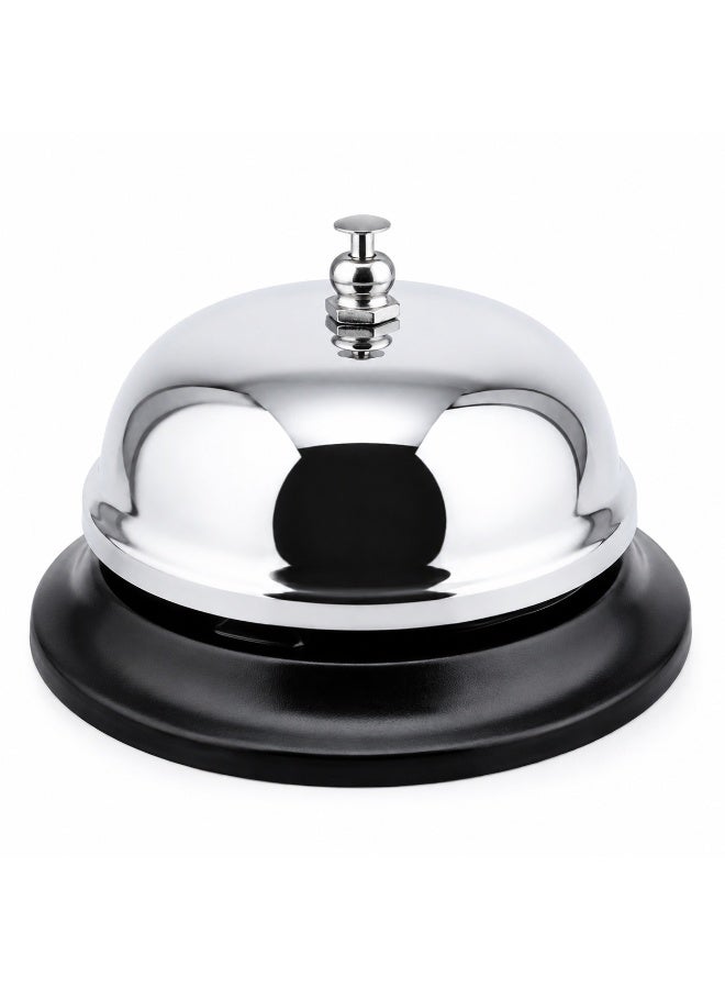 Stainless Steel Desk Call Bell – 3.3in Service Counter Bell for Reception, Hotels, Restaurants, Schools & Offices - Image 1
