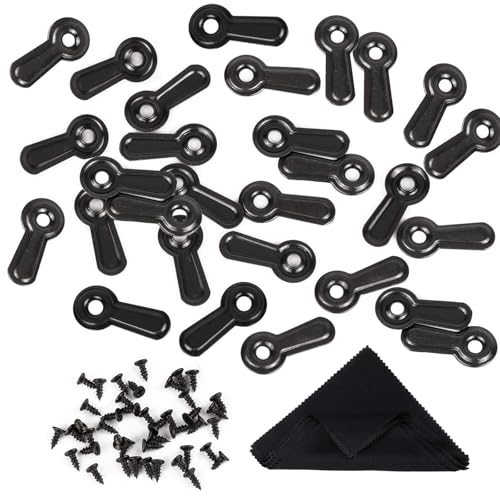 Tbestmax 300 Picture Turn Button Fasteners Photo Frame Hardware and 300 Screws for Craft, Hanging, Drawing, Black - Image 1