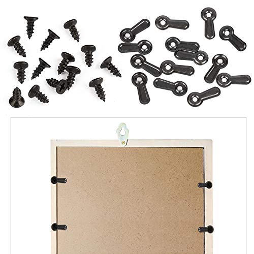 Tbestmax 300 Picture Turn Button Fasteners Photo Frame Hardware and 300 Screws for Craft, Hanging, Drawing, Black - Image 3