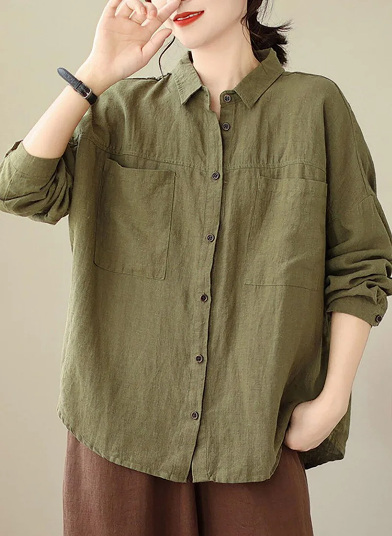 يونيكي Olive Green Solid Shirt