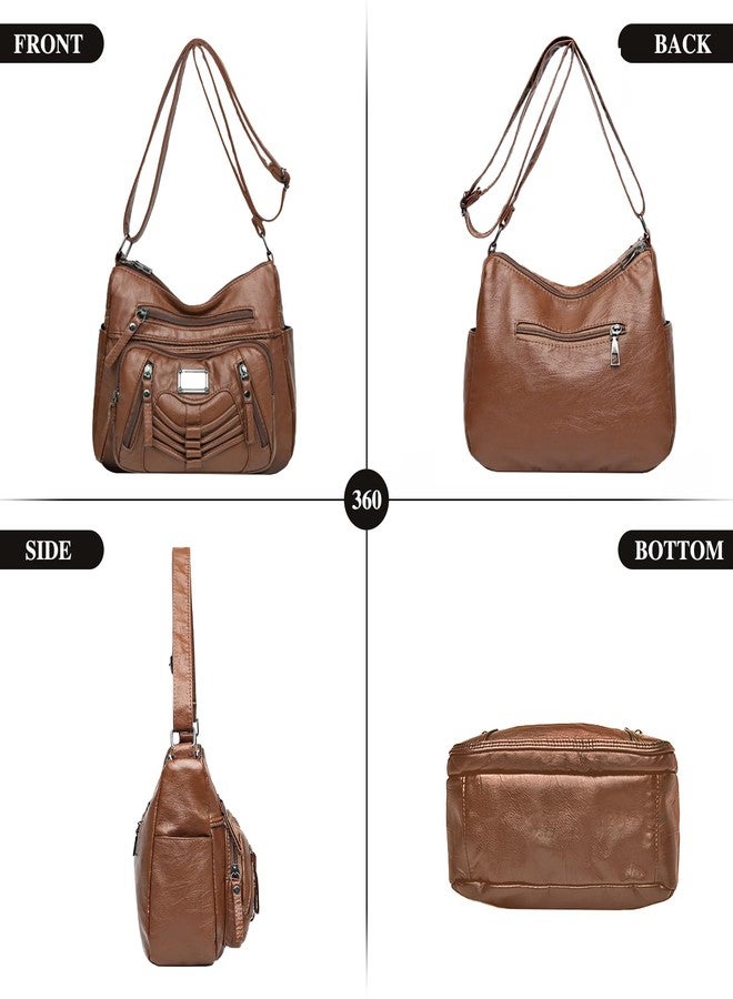 LassZone Womens Crossbody Handbag Soft PU Leather Purse Waterproof Hobo Shoulder Bag Messenger Bag Ladies Satchel - Image 3