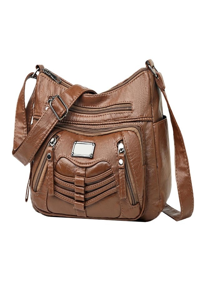 LassZone Womens Crossbody Handbag Soft PU Leather Purse Waterproof Hobo Shoulder Bag Messenger Bag Ladies Satchel - Image 1