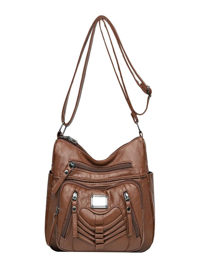 LassZone Womens Crossbody Handbag Soft PU Leather Purse Waterproof Hobo Shoulder Bag Messenger Bag Ladies Satchel - Image 2