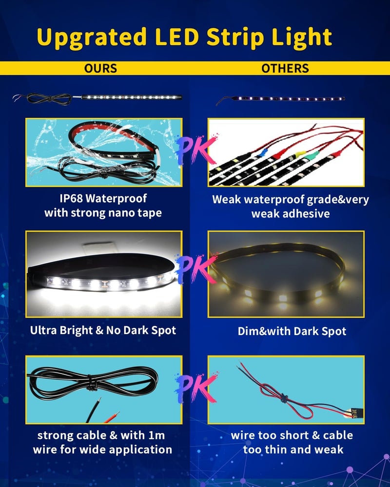 DUOFU365 Car LED Strip Light - 30CM Waterproof Motorcycle Light Strip (6PCS) - Image 4