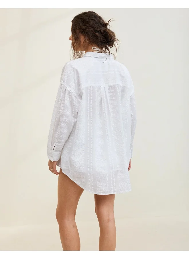 Aerie Aerie Seersucker Cover Up Shirt