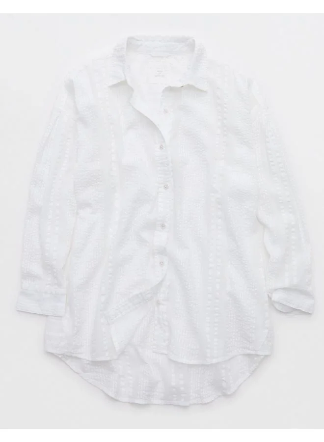 Aerie Aerie Seersucker Cover Up Shirt