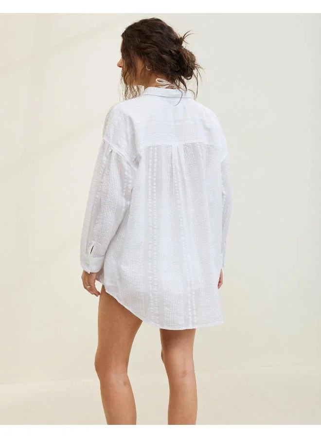 Aerie Aerie Seersucker Cover Up Shirt