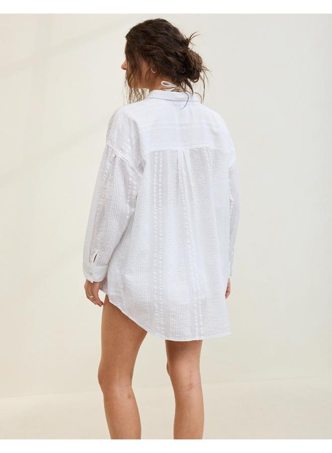 Aerie Seersucker Cover Up Shirt - Image 4