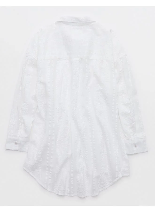 Aerie Aerie Seersucker Cover Up Shirt