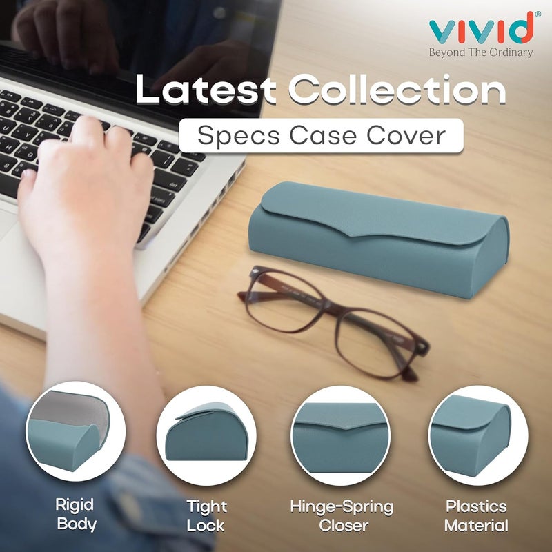 Vivid حافظة نظارات خفيفة الوزن للبالغين من فيجن للجنسين | مجانية مع قطعة قماش | حماية للنظارات | جلد صناعي | نظارات - Image 4