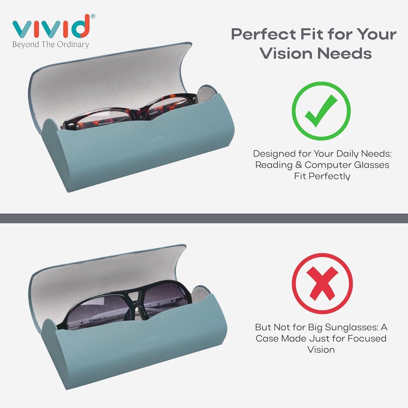 Vivid حافظة نظارات خفيفة الوزن للبالغين من فيجن للجنسين | مجانية مع قطعة قماش | حماية للنظارات | جلد صناعي | نظارات - Image 2