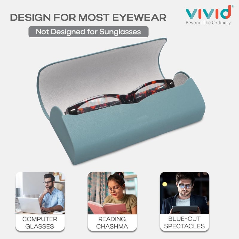 Vivid حافظة نظارات خفيفة الوزن للبالغين من فيجن للجنسين | مجانية مع قطعة قماش | حماية للنظارات | جلد صناعي | نظارات - Image 5