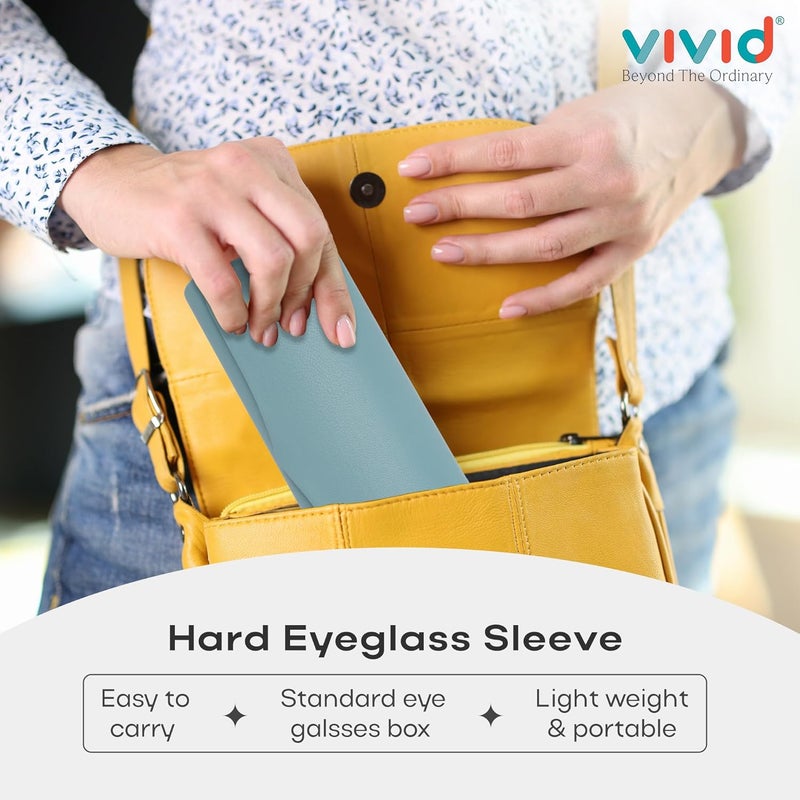 Vivid حافظة نظارات خفيفة الوزن للبالغين من فيجن للجنسين | مجانية مع قطعة قماش | حماية للنظارات | جلد صناعي | نظارات - Image 3