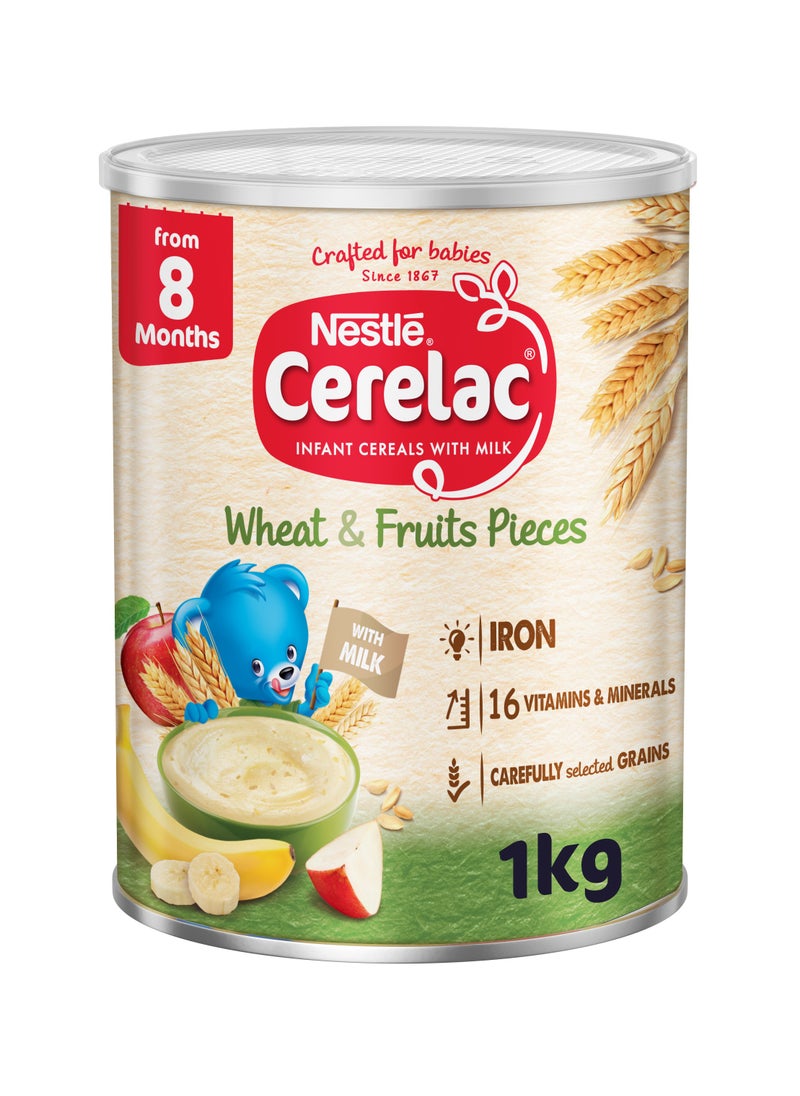 Cerelac Wheat And Fruit Pieces Baby Cereal Food From 8 Months 1kg  - Image 1