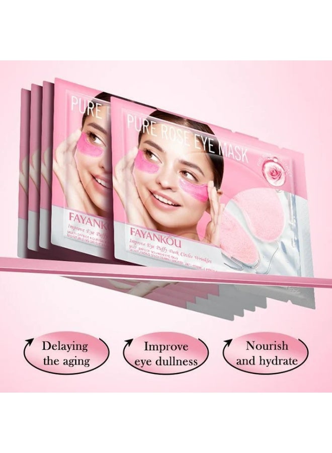 FAYANKOU 10 Pairs Eye Mask Under Eye Mask Anti Aging Eye Patches for Puffy Wrinkles Eyes Moisturizing and Reducing Dark Circles Eye Treatment Skin Care Eye Mask Patches Crystal Eye Sleeping Mask Pure Rose - Image 5