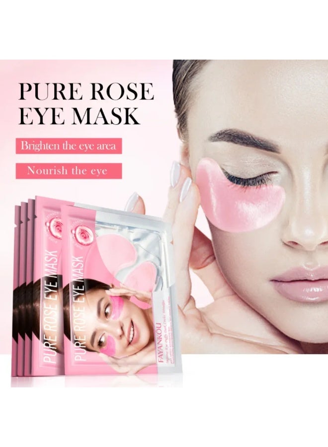 FAYANKOU 10 Pairs Eye Mask Under Eye Mask Anti Aging Eye Patches for Puffy Wrinkles Eyes Moisturizing and Reducing Dark Circles Eye Treatment Skin Care Eye Mask Patches Crystal Eye Sleeping Mask Pure Rose - Image 2