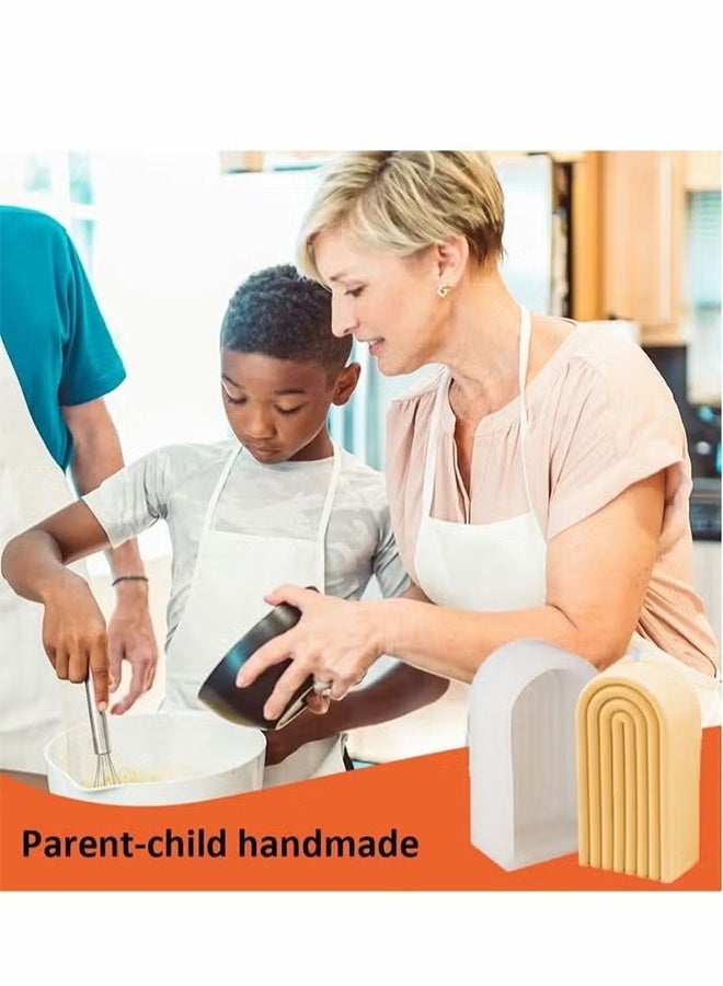 YJ Candle Silicone Mold, Mold Geometric for Soap Tray, Handmade Candle, Lotion Bar, Bath Bomb, Cake, Home Decoration(4 Ring Long, Single-Sided) - Image 4