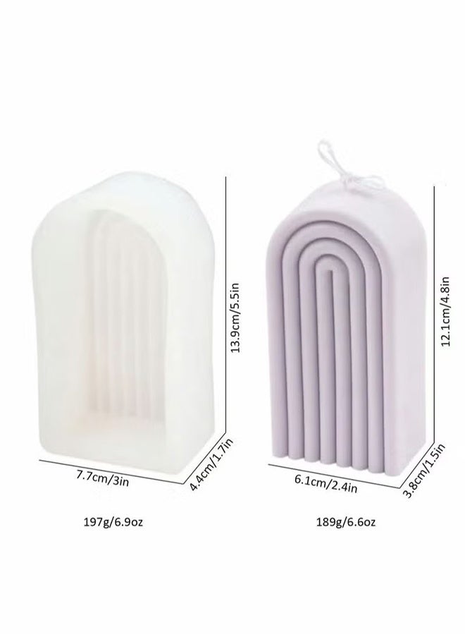 YJ Candle Silicone Mold, Mold Geometric for Soap Tray, Handmade Candle, Lotion Bar, Bath Bomb, Cake, Home Decoration(4 Ring Long, Single-Sided) - Image 2