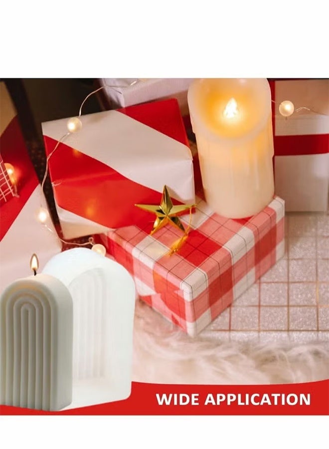 YJ Candle Silicone Mold, Mold Geometric for Soap Tray, Handmade Candle, Lotion Bar, Bath Bomb, Cake, Home Decoration(4 Ring Long, Single-Sided) - Image 5