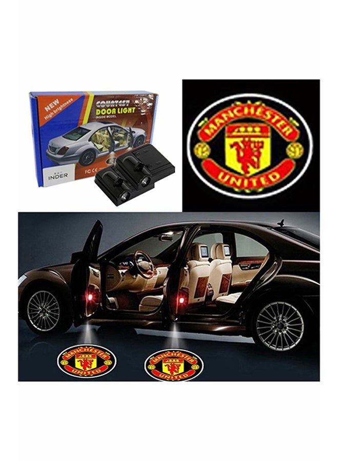 Y&D 2-Piece LED Car Door Manchester United Logo Projector Shadow Light Set - Image 1