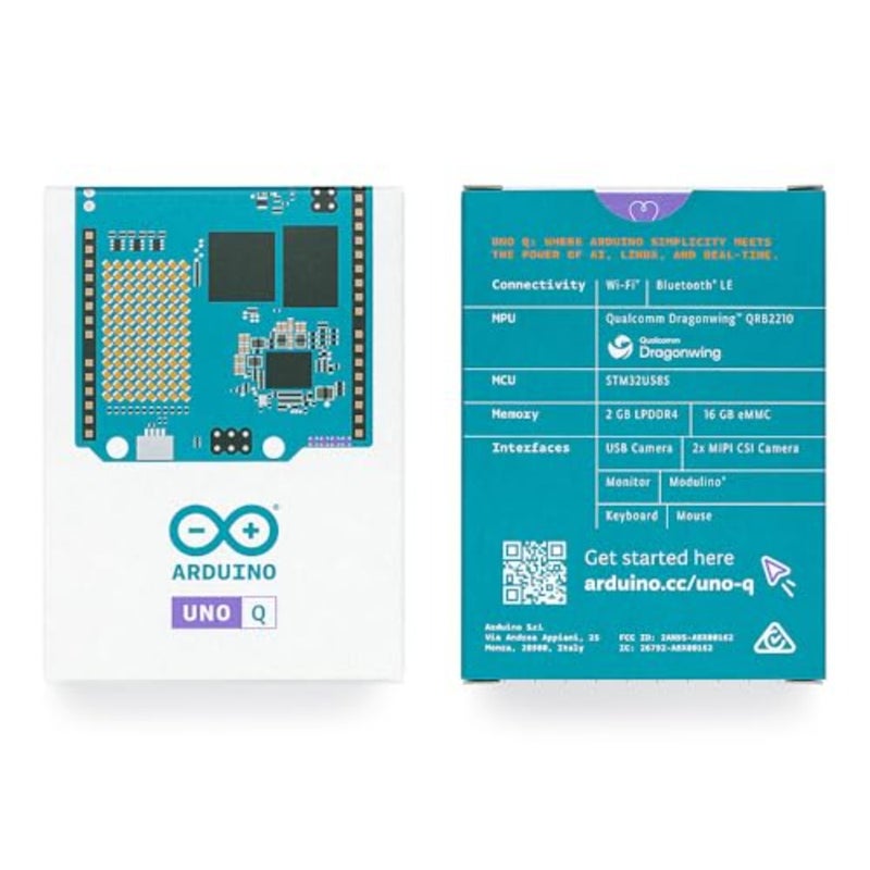 ® UNO™ Q 2GB[ABX00162] - لوحة هجينة، معالج Qualcomm Dragonwing QRB2210 الدقيق MPU وSTM32U585 Microcontroller(MCU)، رؤية AI، صوت، IoT، Robotics، Linux Debian OS، Wi-Fi 5، USB-C - Image 5