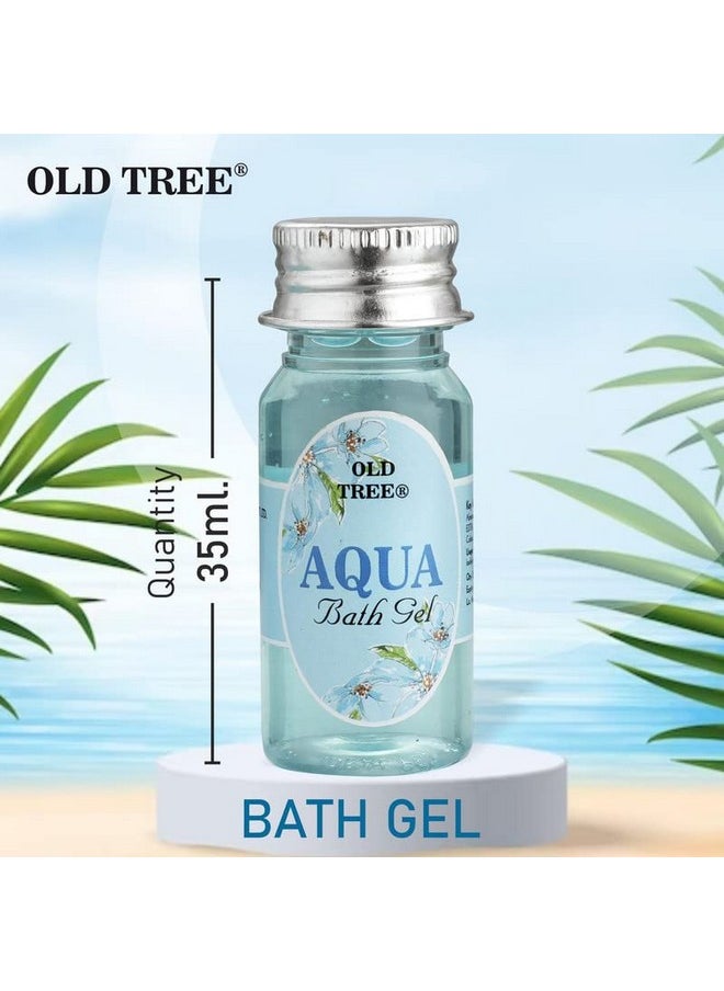 أولد تري مجموعة أدوات الاستحمام Old Tree Aqua بحجم 35 مل - (مجموعة من 50 قطعة) | جل استحمام بحجم مناسب للسفر لغسول الجسم والفنادق وبيوت الضيافة | وسائل الراحة والإكسسوارات الخاصة بالفنادق  - Image 3