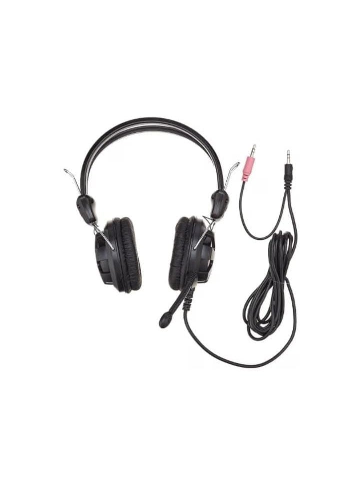 A4Tech HS-28 Stereo Headphones with Comfortable Ear Cushions, Black, Wired (AUX), Over-Ear - Image 1