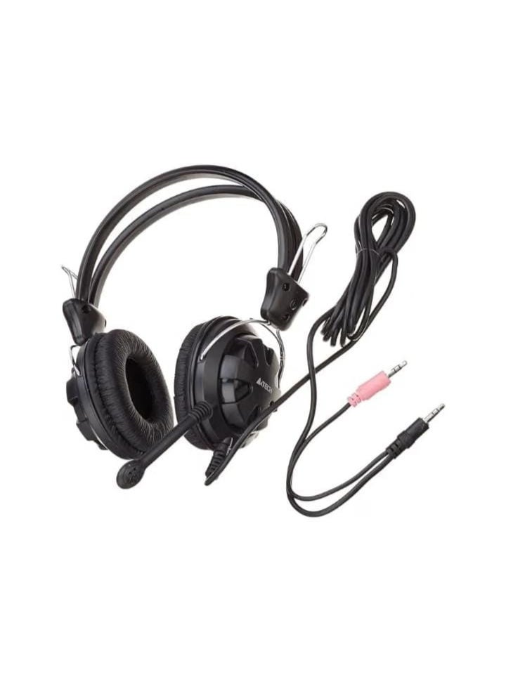 A4Tech HS-28 Stereo Headphones with Comfortable Ear Cushions, Black, Wired (AUX), Over-Ear - Image 2