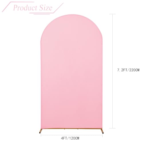 bricia Wedding Arch Backdrop Stand Cover, 7.2FT Double Sided Stretchy Arch Cover Fitted Wedding Birthday Party Banquet Decoration (Pink 86.4''Lx48''W) - Image 2