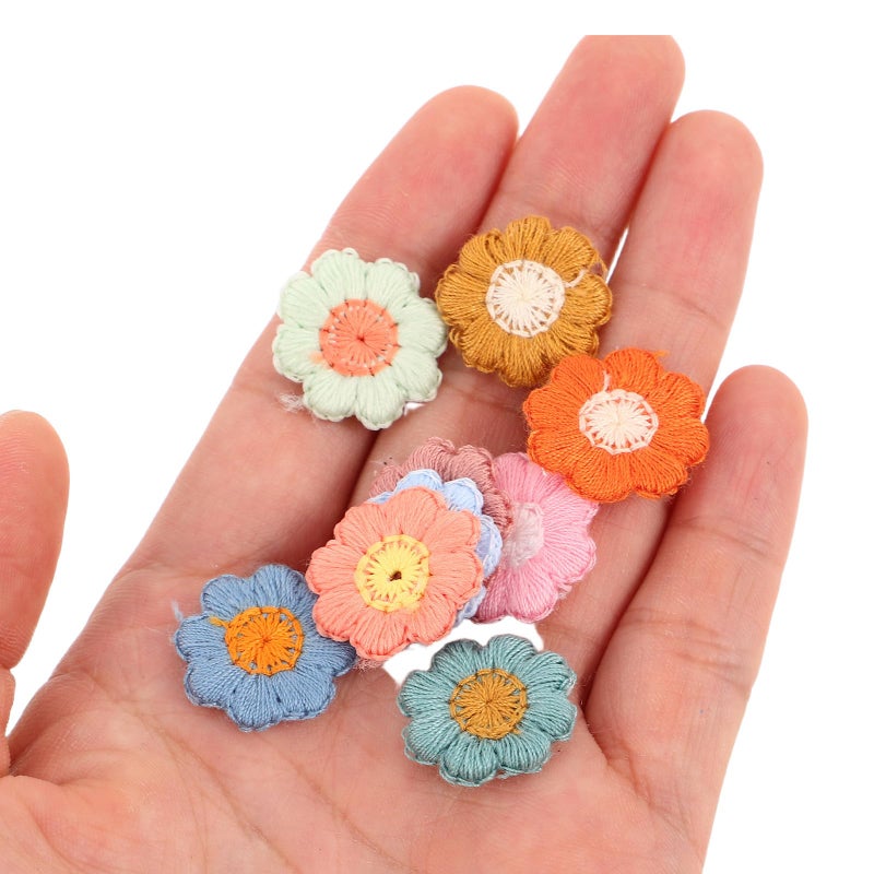 50Pcs 18mm Daisy Floral Iron On Embroidered Patches For Clothes Bags DIY Craft Decoration - Image 5