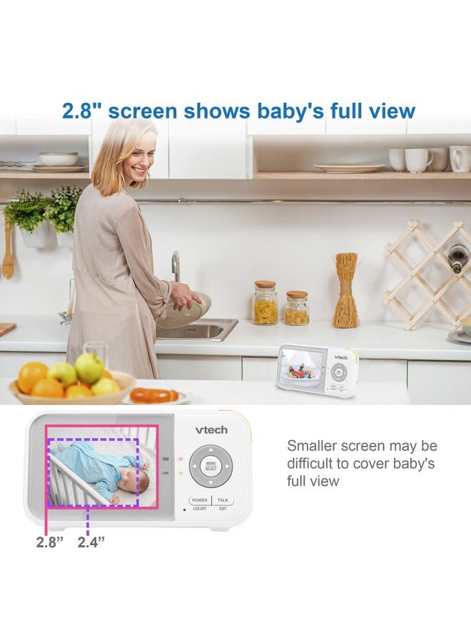 vtech VM923 Baby Monitor, 2.8” Screen, Pan-Tilt-Zoom, 1000ft Long Range, Night Vision, 2-Way Audio, Temperature Sensor, Lullabies, Secure Transmission No WiFi - Image 5
