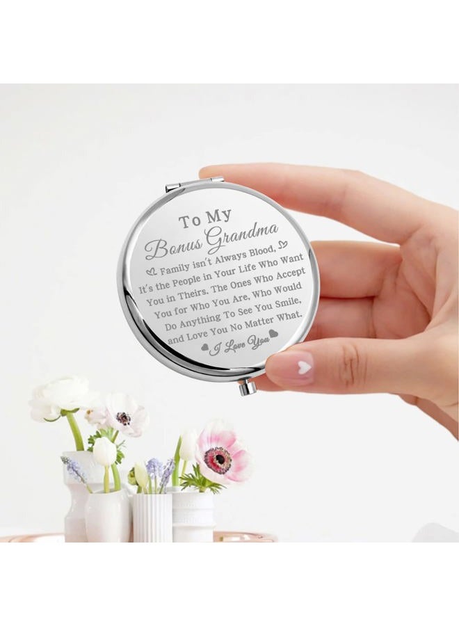 bobauna Bonus Grandma Pocket Mirror Step Grandma Gift Family Isn't Always Blood Grandma Makeup Mirror for Unbiological Grandma (Bonus Grandma -S)  - Image 3