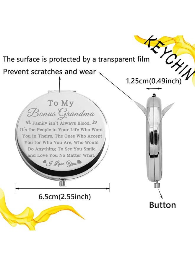 bobauna Bonus Grandma Pocket Mirror Step Grandma Gift Family Isn't Always Blood Grandma Makeup Mirror for Unbiological Grandma (Bonus Grandma -S)  - Image 2