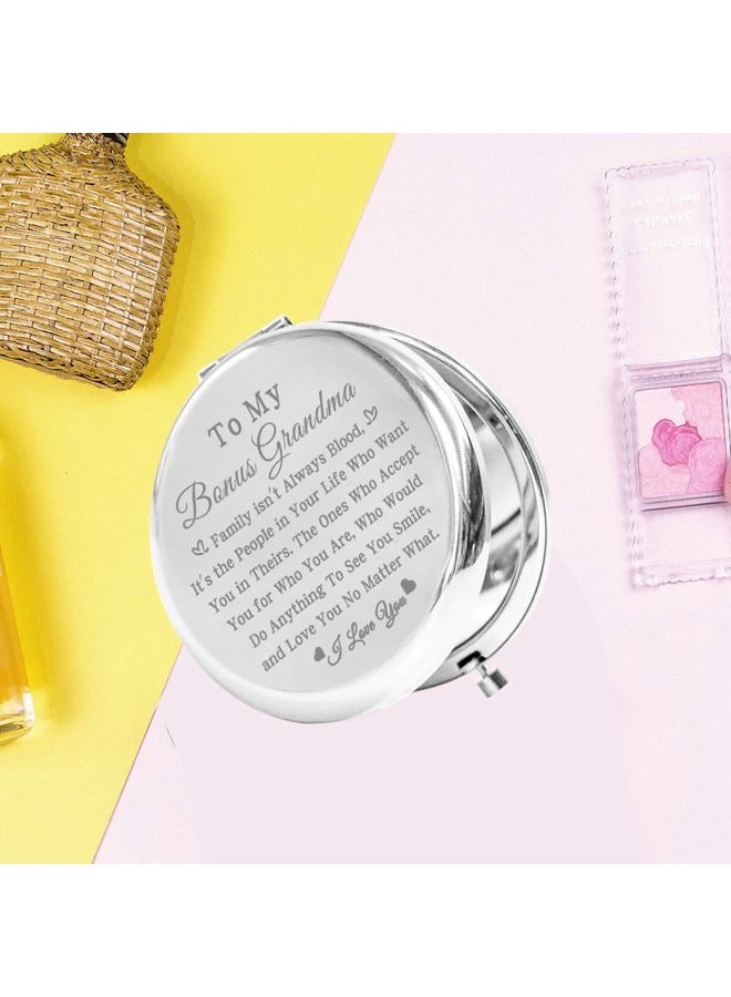 bobauna Bonus Grandma Pocket Mirror Step Grandma Gift Family Isn't Always Blood Grandma Makeup Mirror for Unbiological Grandma (Bonus Grandma -S)  - Image 5