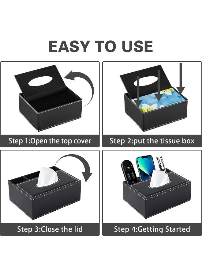 MOMENT Tissue Box Cover Rectangular Multifunctional Remote Control Stationery Napkin Holder, Modern Facial Tissue Pumping Paper Dispenser Desk Organizer Storage Box Home Office Supplies - Image 5