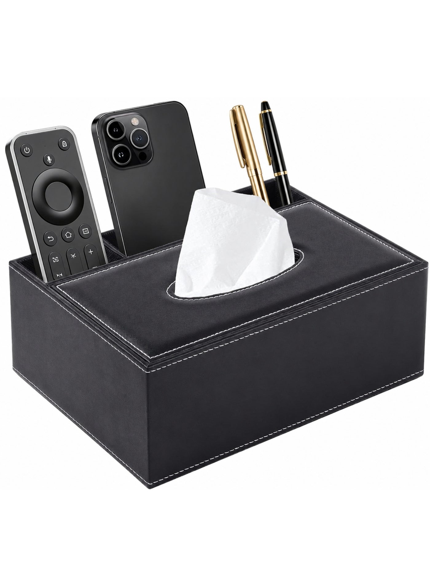 Tissue Box Cover Rectangular Multifunctional Remote Control Stationery Napkin Holder, Modern Facial Tissue Pumping Paper Dispenser Desk Organizer Storage Box Home Office Supplies