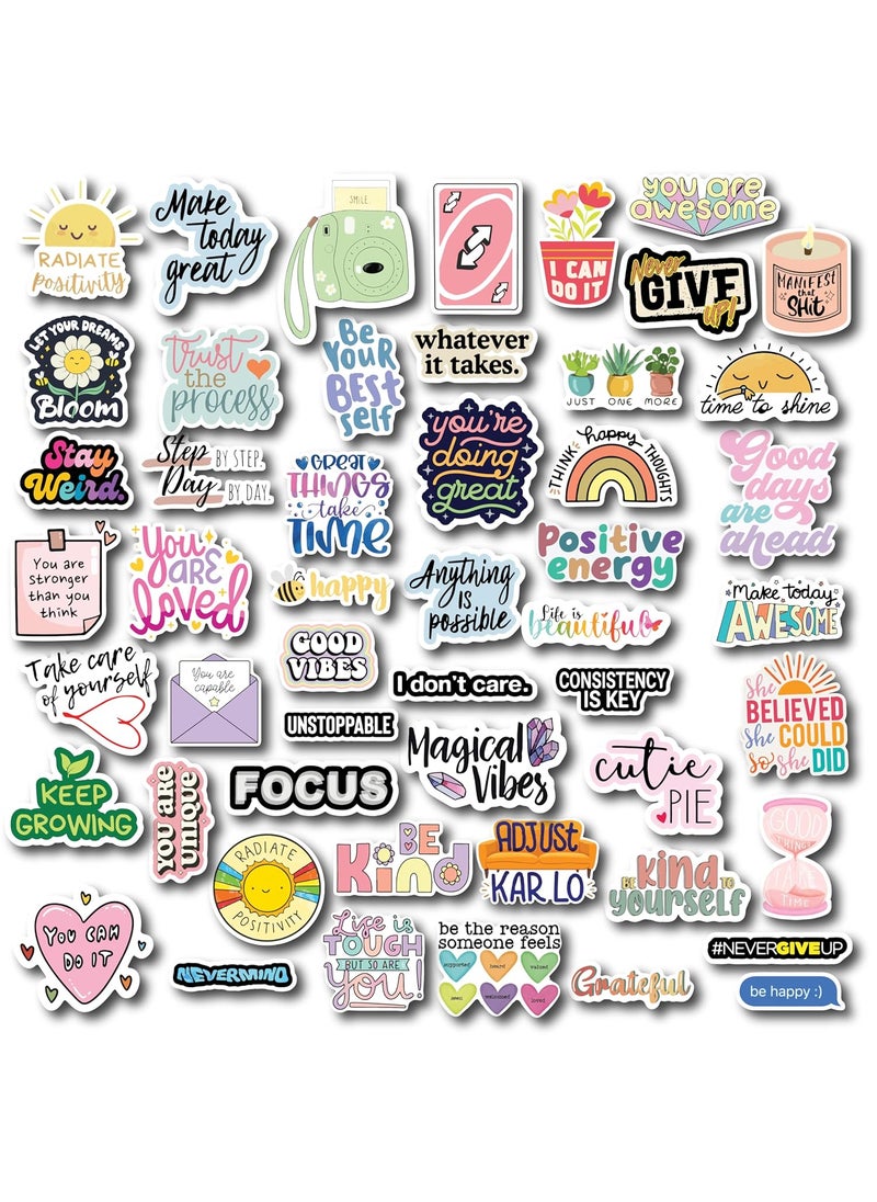 D2c D2C Positive Affirmation Stickers Set 53Piece Motivational and Inspirational Quotes for Water Bottles Laptops Journals DIY Projects Scrapbook  - Image 1